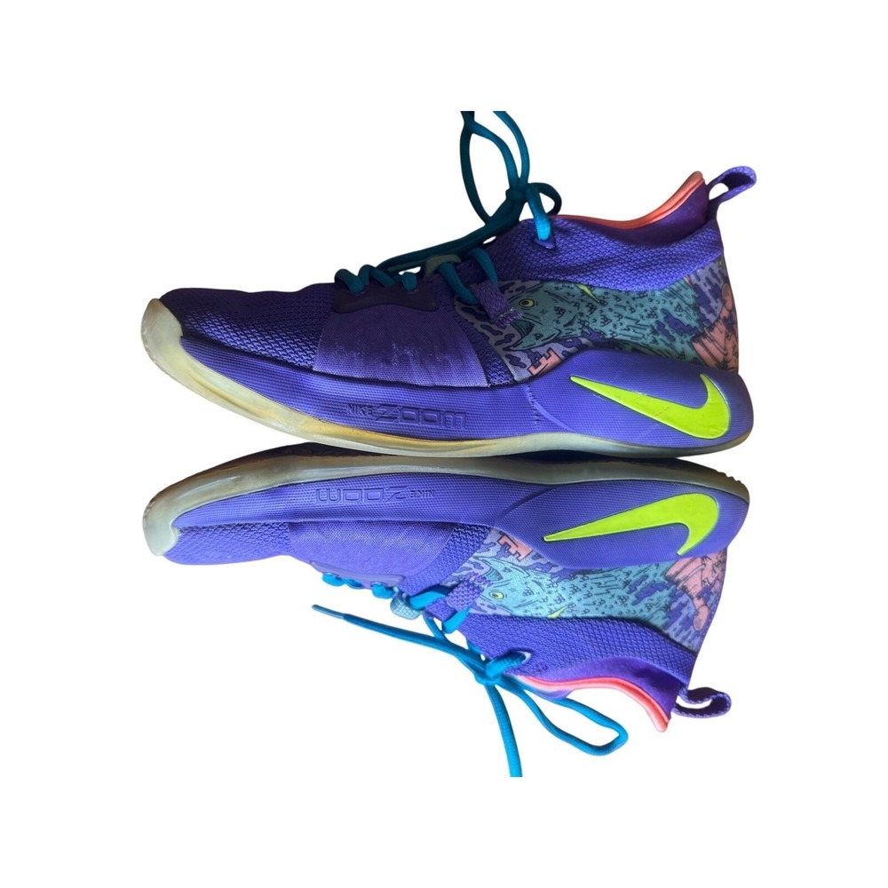 Nike PG 2 Paul George Purple Graphic Basketball Shoes Mens Size 8 AO2986-001